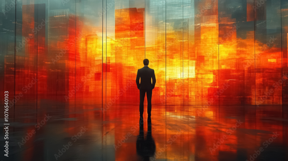 back of businessman in suit with business office glass modern buildings background for economic market stock investment back of businessman in suit with business office glass modern buildings background for economic market stock investment