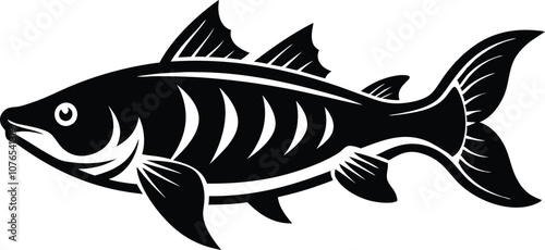 Solid color Goliath Tigerfish animal vector design