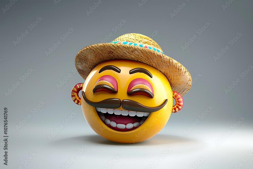 Obraz premium emojis with graybackground cumbiadancerface