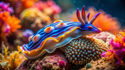 Stunning Close-Up of an Unidentified Nudibranch in the Crystal Clear Waters of Chuuk Druk Lagoon, Micronesia with Vibrant Colors and Detailed Textures in High Depth of Field photo