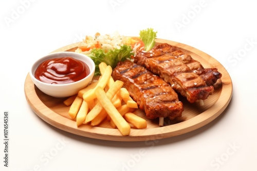 Pork ketchup plate meat.