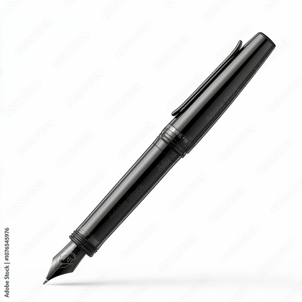 Black fountain pen on a white background. Black fountain pen on a white background.