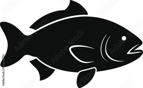 Solid color Goliath Grouper animal vector design