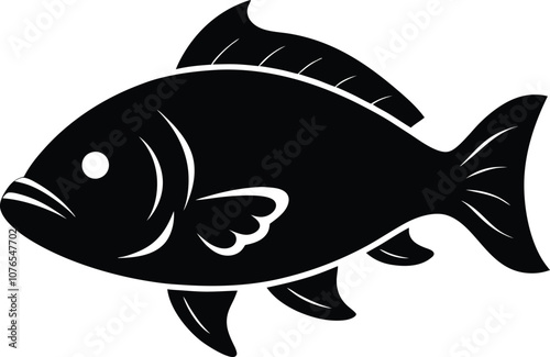 Solid color Goliath Grouper animal vector design