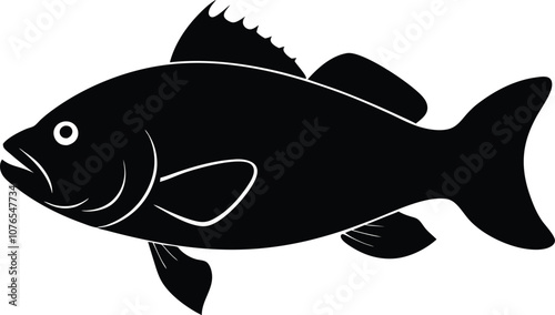 Solid color Goliath Grouper animal vector design