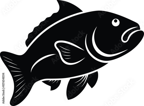 Solid color Goliath Grouper animal vector design