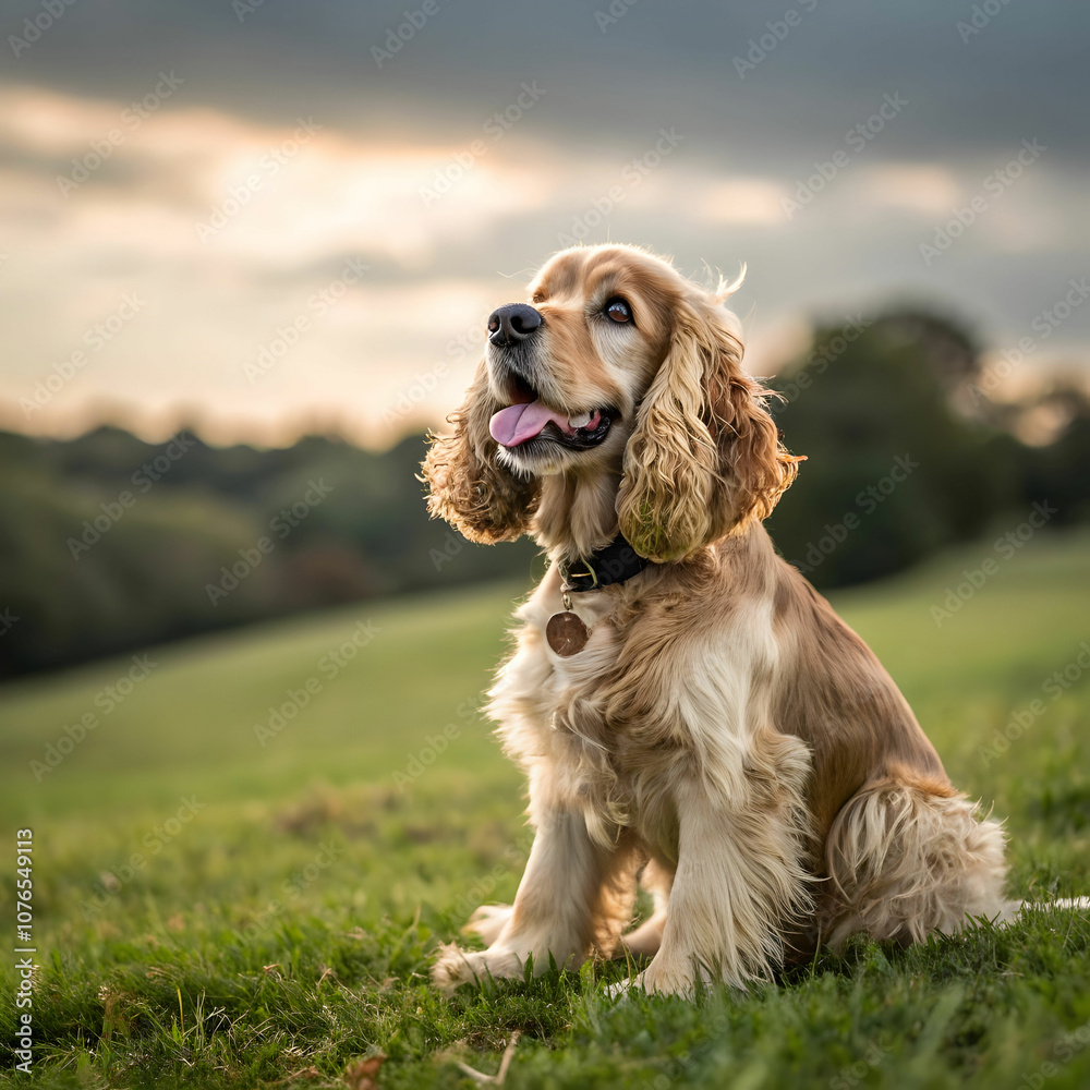 Obraz premium The Cocker Spaniel is a friendly, energetic dog known for its beautiful coat.