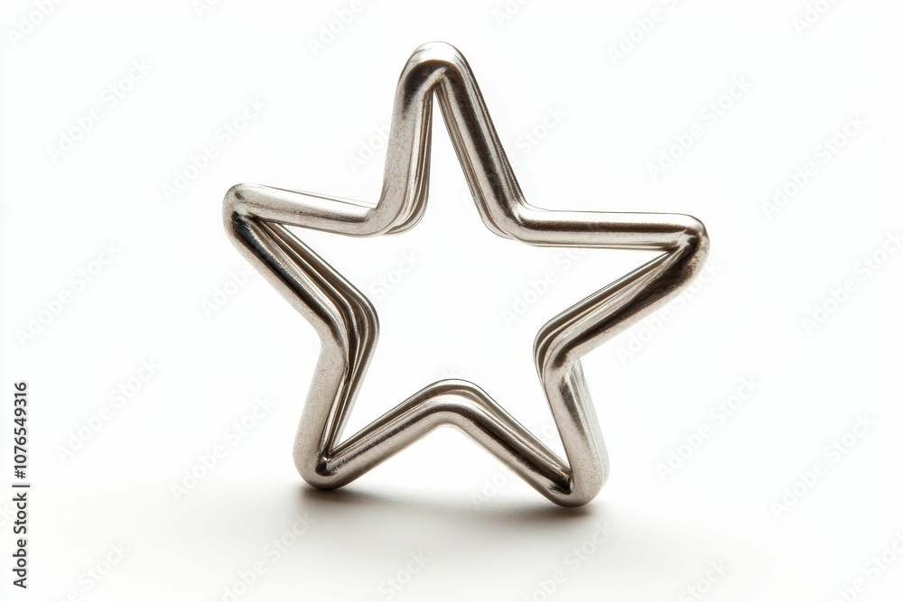 Metal star shape on white background. Metal star shape on white background.