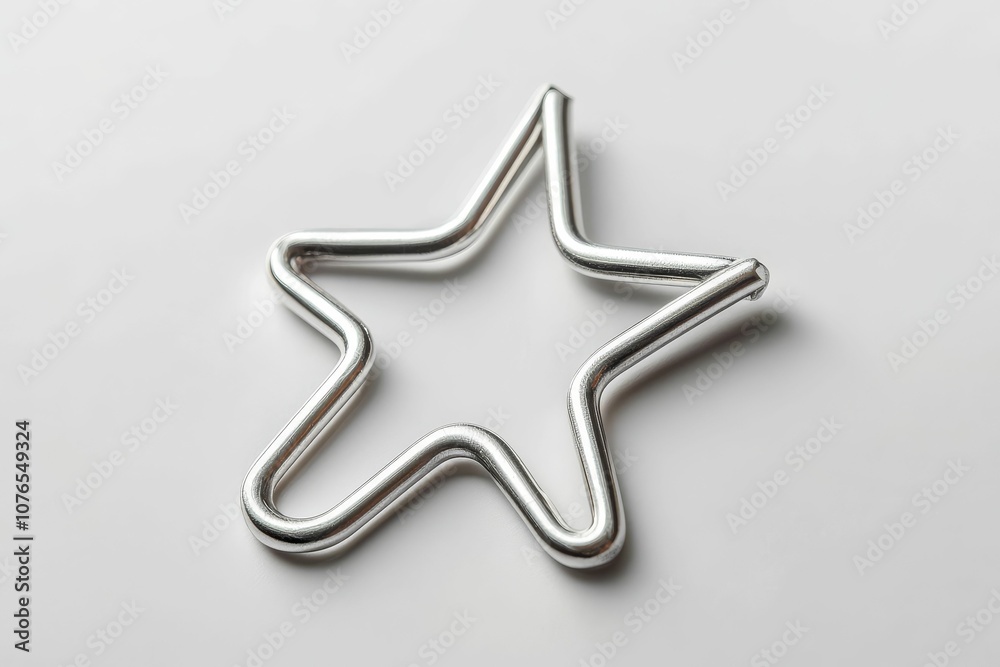 Silver metal star on white background. Silver metal star on white background.