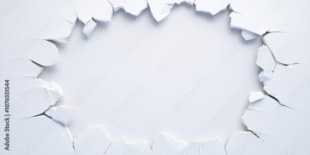Obraz premium An abstract view of a cracked wall with a white background, perfect for creative designs.