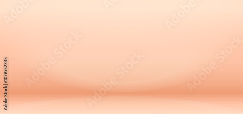 Peach Beige color studio background. Abstract empty room with soft light for product presentation. Simple gradient bg with podium. Vector illustration with cream clean wall and floor photo