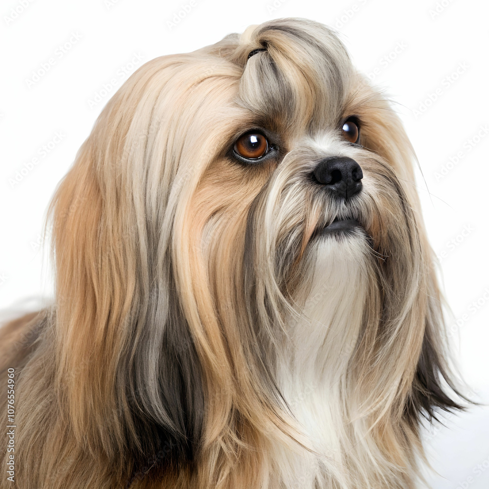 The Lhasa Apso is a small, affectionate dog with a long, flowing coat. The Lhasa Apso is a small, affectionate dog with a long, flowing coat.