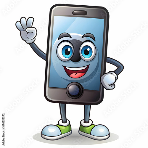 Wallpaper Mural A vibrant illustration of a mobile phone camera character, showcasing its playful personality. Torontodigital.ca