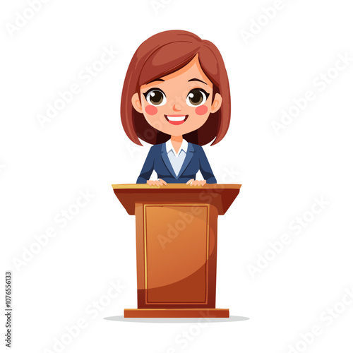 Public Speaker Guard Cute Worker Work Job Profession Professional Occupation Cartoon Character
