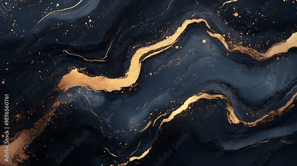 Abstract Black and Gold Swirling Marble Texture Abstract Black and Gold Swirling Marble Texture