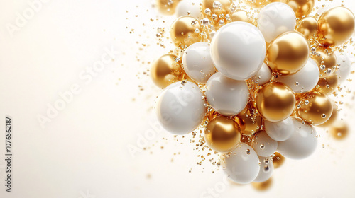 Wallpaper Mural Balloons bursting with joy, floating gracefully against a soft, neutral background, illuminated by gentle, even lighting, evoking a festive atmosphere. Suitable for events, parties,... Torontodigital.ca