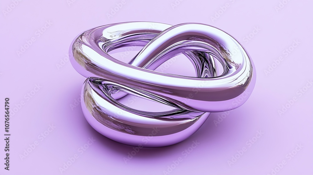 Fototapeta premium A shiny silver abstract shape.