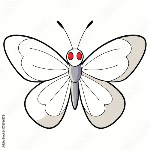 Great Southern White butterfly vector illustrations on a white background.