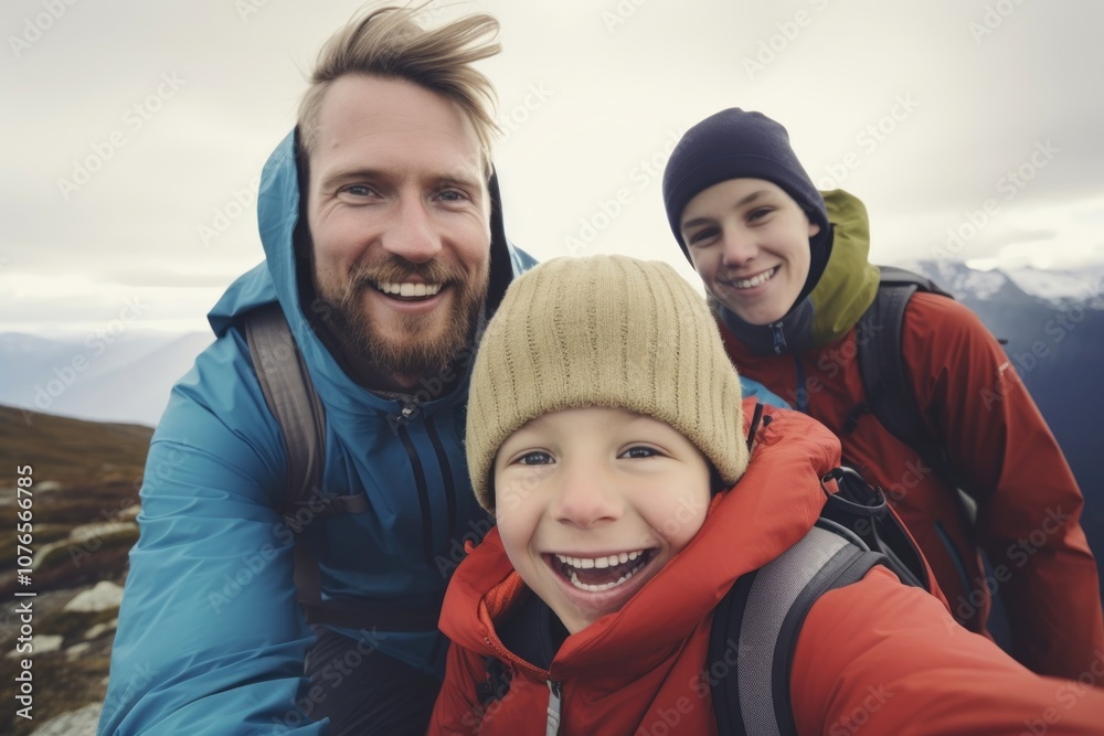 Mountain selfie adventure portrait. Mountain selfie adventure portrait.