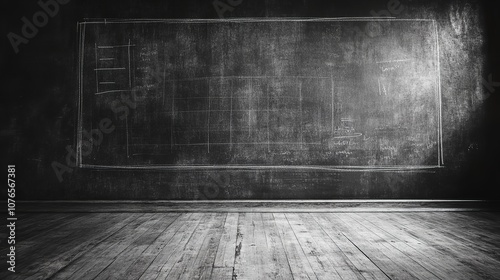 Blank wide screen real chalkboard background texture in collection

 photo