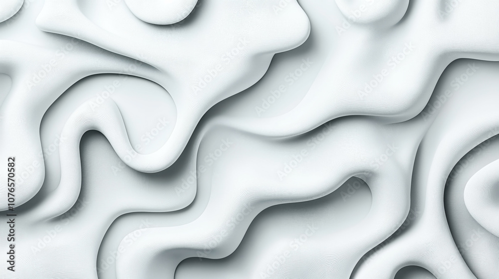 Abstract white 3D wavy textured background with smooth undulating patterns and soft curves creating a modern artistic design. Abstract white 3D wavy textured background with smooth undulating patterns and soft curves creating a modern artistic design.