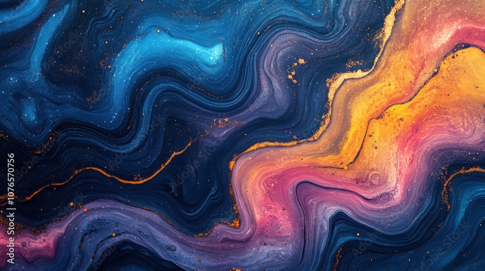 Vibrant Cosmic Swirls: A Colorful Abstract Galaxy Inspired Art