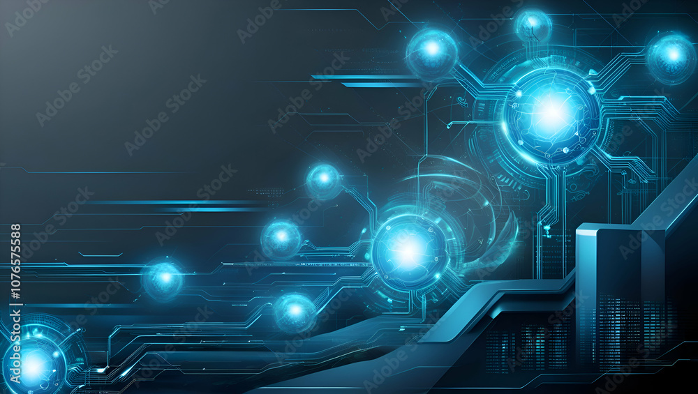 Naklejka premium A futuristic high tech digital background