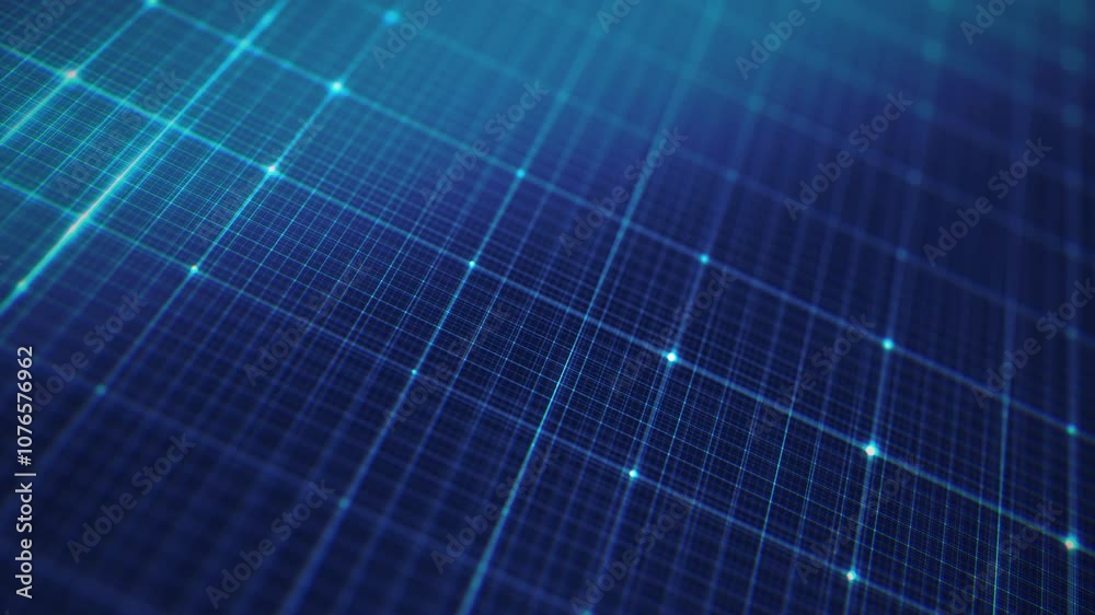 Abstract Technology 3d Grid Background/ Animation of an abstract 3d grid technology background with glowing lines