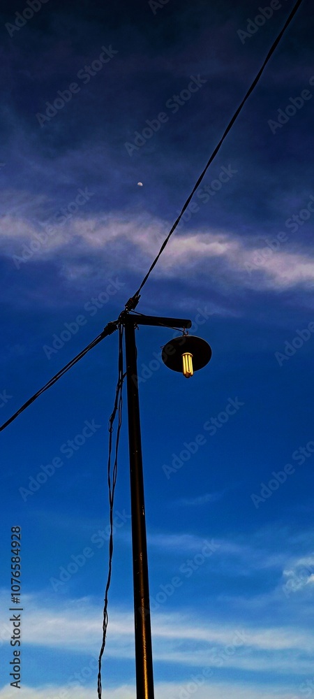 lamp post with beautiful blue clouds background lamp post with beautiful blue clouds background
