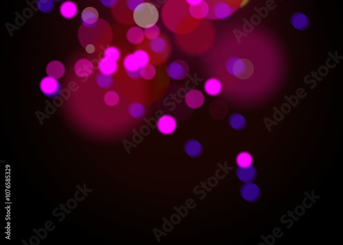Bokeh Photo Overlay on Black Background. Beautiful Soft Light Bokeh Effect. Ideal for Photography, Graphic Design, and Video Editing.