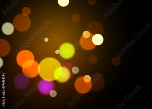 Bokeh Photo Overlay on Black Background. Beautiful Soft Light Bokeh Effect. Ideal for Photography, Graphic Design, and Video Editing.
