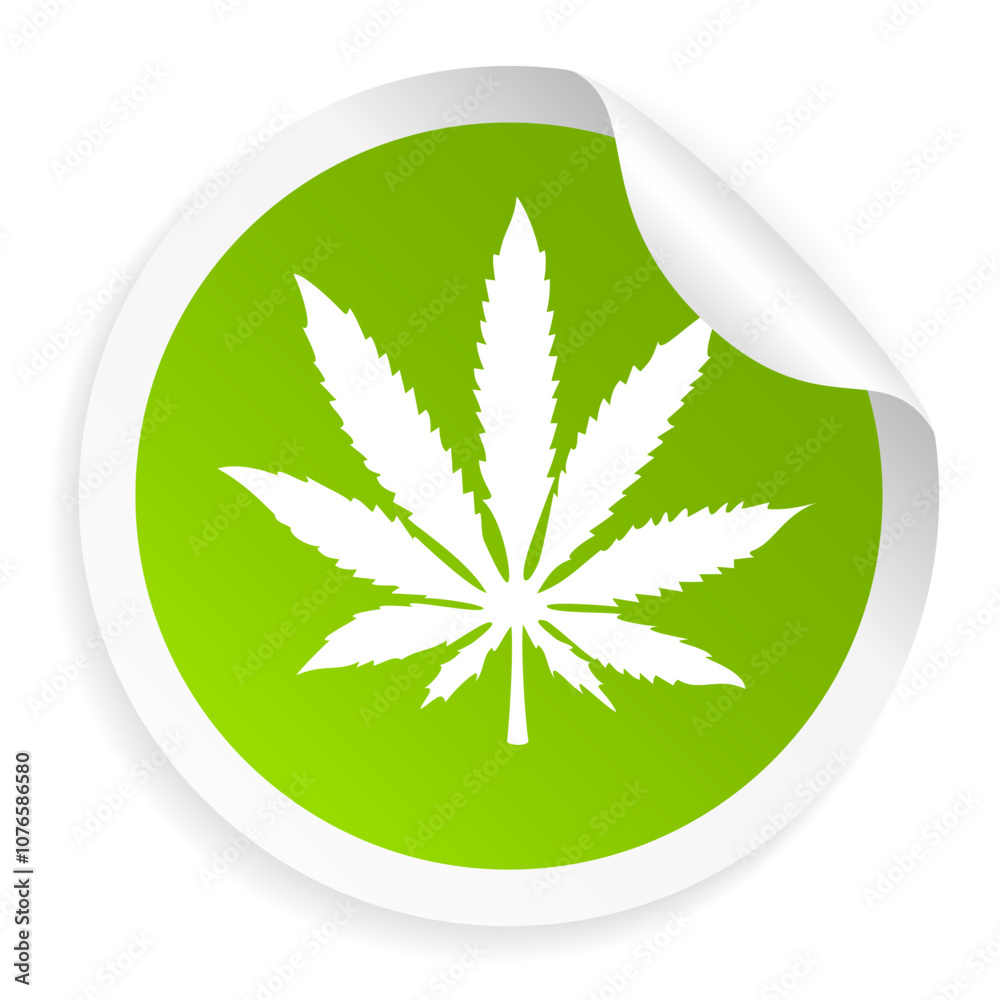 Natural hemp product vector label