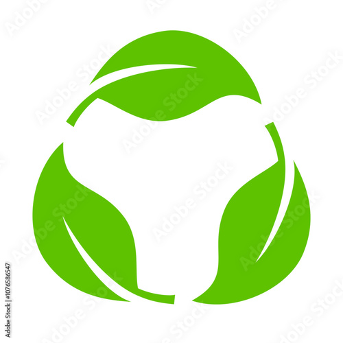 Obraz na płótnie Recycle cycle icon with green leaf w salonie