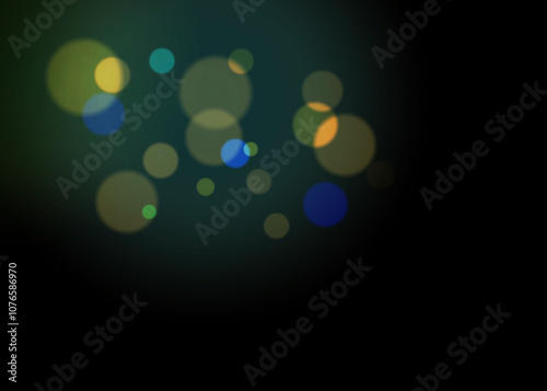 Bokeh Photo Overlay on Black Background. Beautiful Soft Light Bokeh Effect. Ideal for Photography, Graphic Design, and Video Editing.