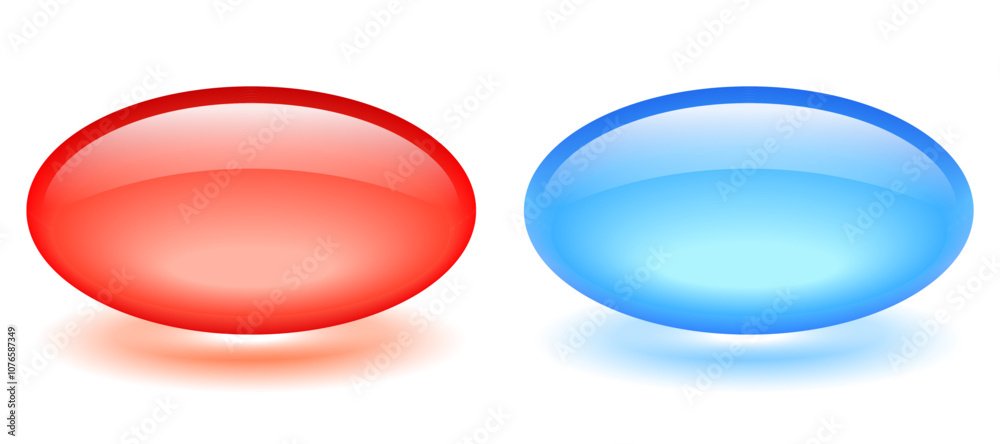 Red and blue pills vector illustration