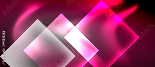 Dark neon colors with glass square shapes