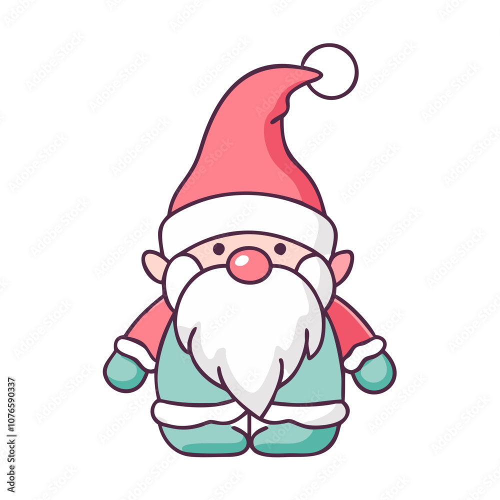 Christmas gnome vector art, flat illustration Christmas gnome icon Christmas gnome vector art, flat illustration Christmas gnome icon