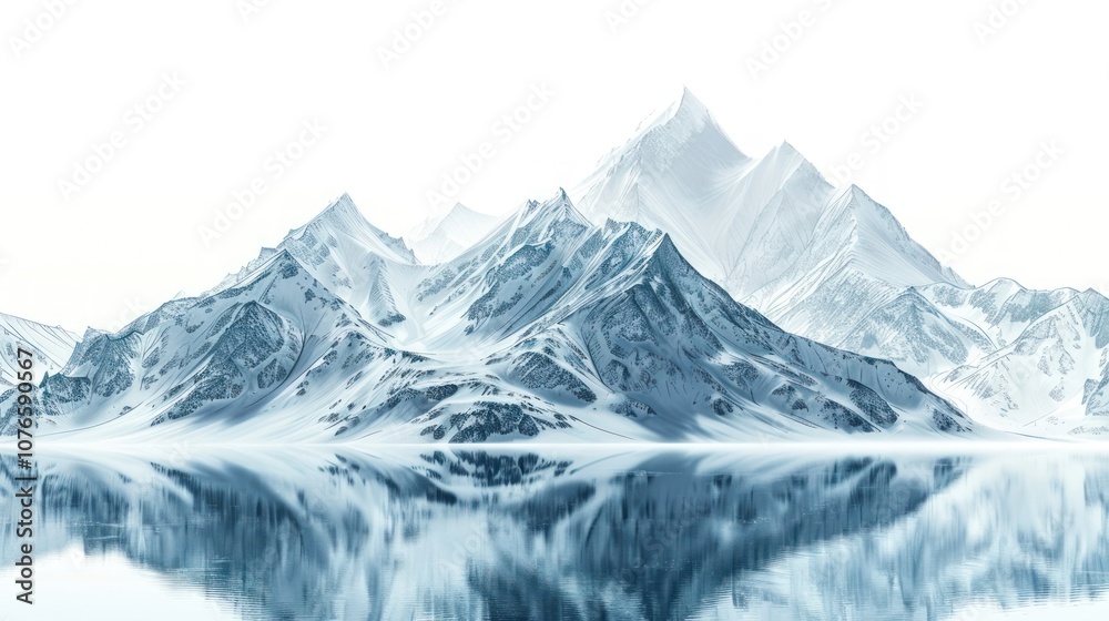 Serene icy mountain reflection Serene icy mountain reflection