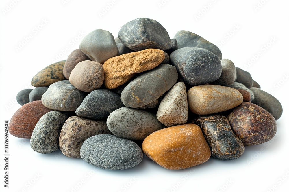 A Pile of Smooth, Multicolored River Rocks A Pile of Smooth, Multicolored River Rocks