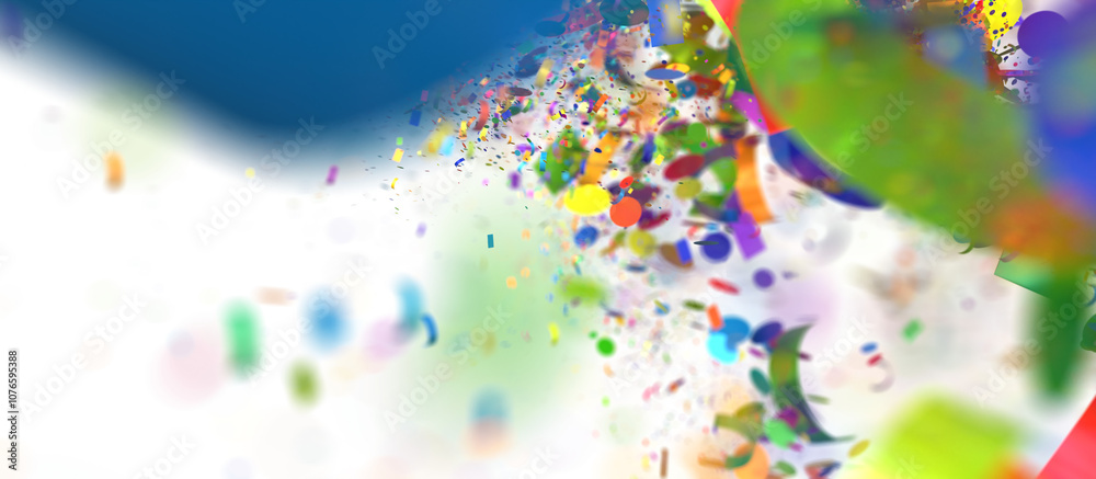 Fototapeta premium Abstract Colorful Confetti Explosion on White