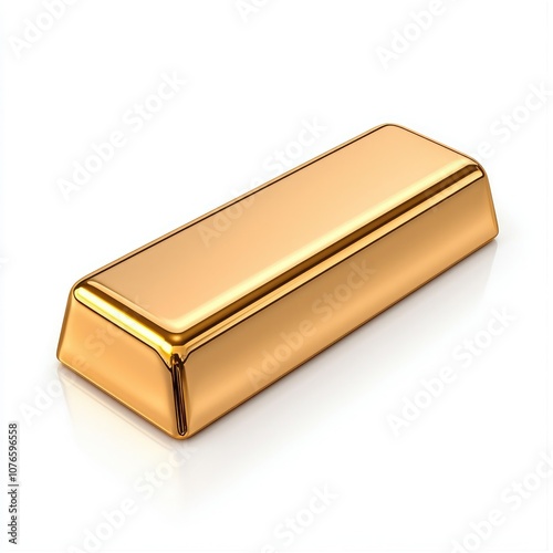 A shiny gold bar symbolizing wealth and prosperity, ideal for finance and investment themes.