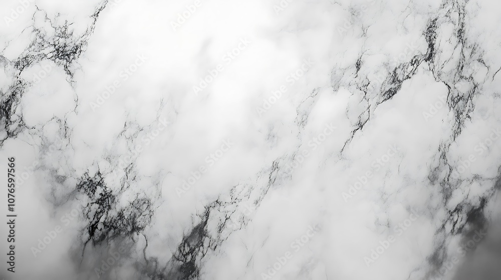 White Marble Surface with Intricate Black Veining White Marble Surface with Intricate Black Veining