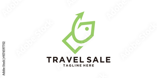 logo design price tag and arrow, travel, sell, sale, logo design icon, vector, symbol, idea, creative.