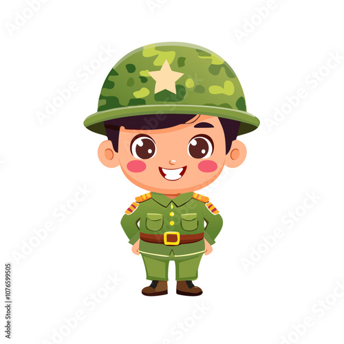 Soldier Cute Worker Work Job Profession Professional Occupation Cartoon Character
