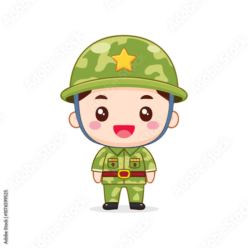 Soldier Cute Worker Work Job Profession Professional Occupation Cartoon Character
