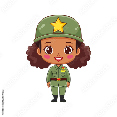 Soldier Cute Worker Work Job Profession Professional Occupation Cartoon Character

