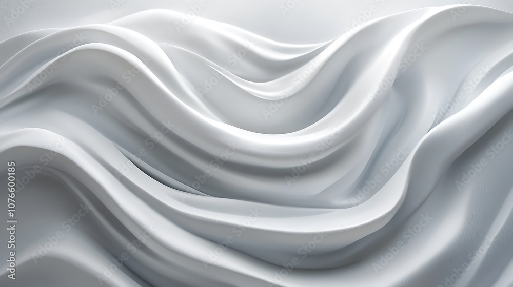 Abstract White Draped Fabric with Smooth, Flowing Curves Abstract White Draped Fabric with Smooth, Flowing Curves