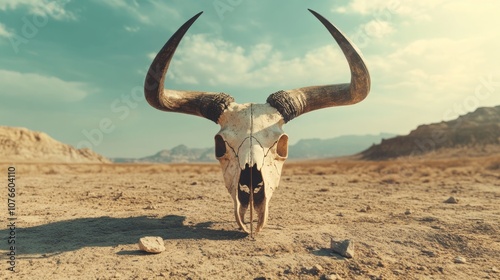Bull Skull in the Desert