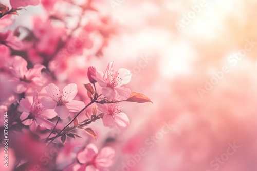 The soft light pink background envelops the atmosphere, creating a serene and warm ambiance