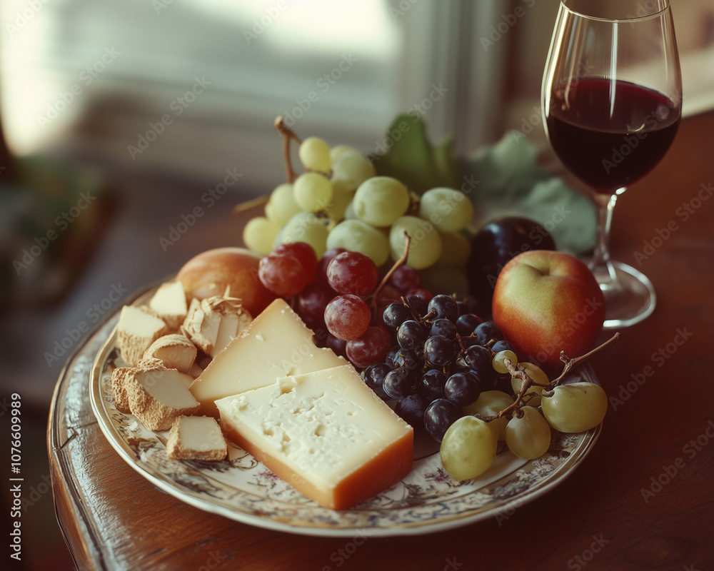 Cheese plate with wine Cheese plate with wine